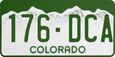 CO license plate 176DCA