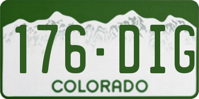 CO license plate 176DIG