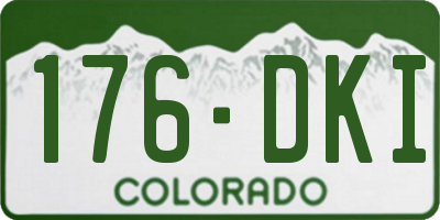 CO license plate 176DKI