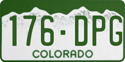 CO license plate 176DPG
