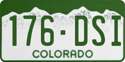 CO license plate 176DSI