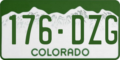 CO license plate 176DZG
