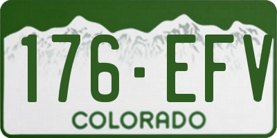 CO license plate 176EFV