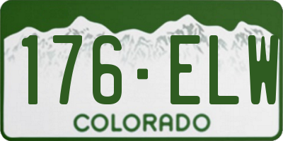 CO license plate 176ELW