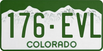 CO license plate 176EVL