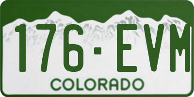 CO license plate 176EVM