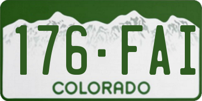 CO license plate 176FAI