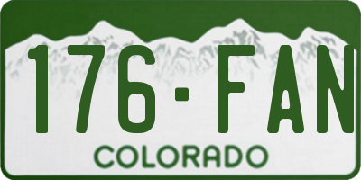 CO license plate 176FAN