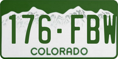 CO license plate 176FBW