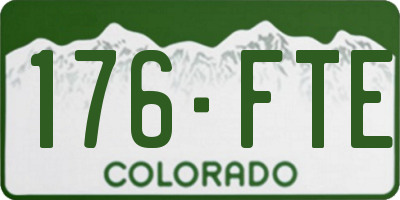 CO license plate 176FTE