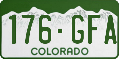 CO license plate 176GFA