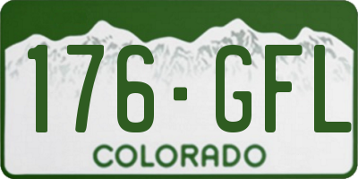 CO license plate 176GFL