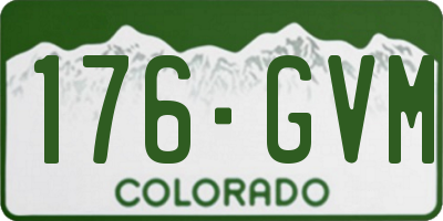 CO license plate 176GVM
