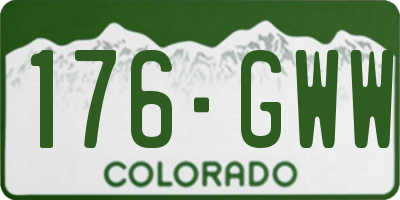 CO license plate 176GWW