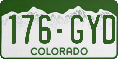 CO license plate 176GYD