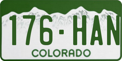 CO license plate 176HAN