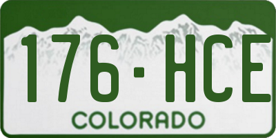 CO license plate 176HCE