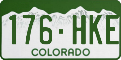 CO license plate 176HKE