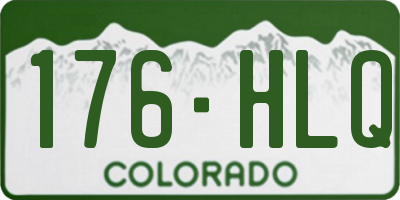 CO license plate 176HLQ