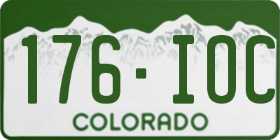 CO license plate 176IOC