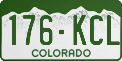 CO license plate 176KCL
