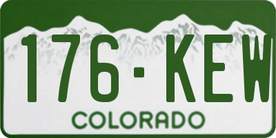 CO license plate 176KEW