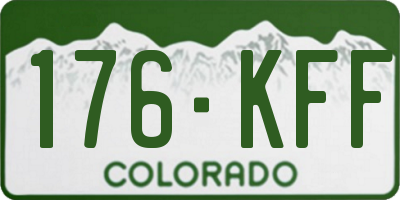 CO license plate 176KFF