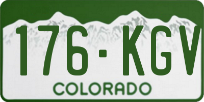 CO license plate 176KGV