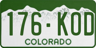 CO license plate 176KOD