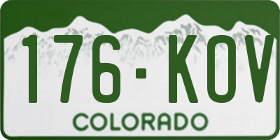 CO license plate 176KOV