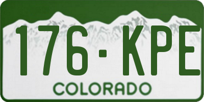CO license plate 176KPE