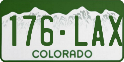 CO license plate 176LAX