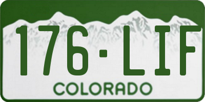 CO license plate 176LIF