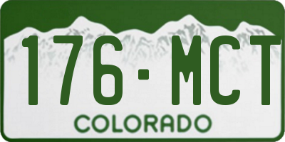 CO license plate 176MCT