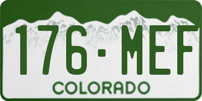 CO license plate 176MEF