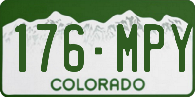 CO license plate 176MPY