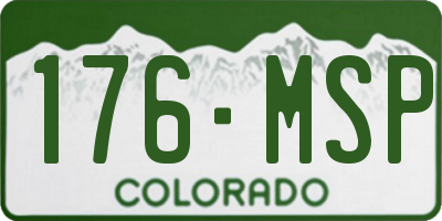CO license plate 176MSP