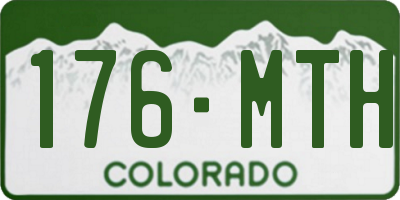 CO license plate 176MTH
