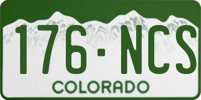 CO license plate 176NCS