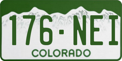CO license plate 176NEI
