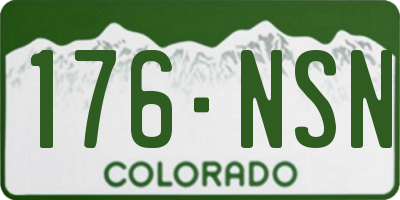CO license plate 176NSN