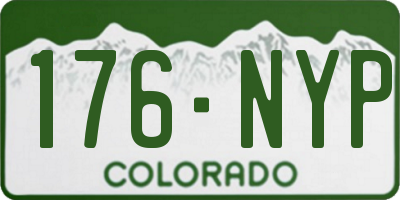 CO license plate 176NYP