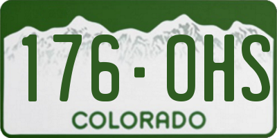 CO license plate 176OHS