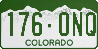 CO license plate 176ONQ