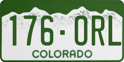 CO license plate 176ORL