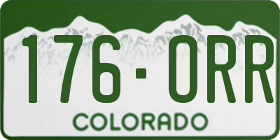 CO license plate 176ORR