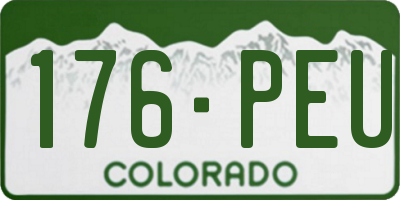 CO license plate 176PEU