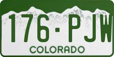 CO license plate 176PJW