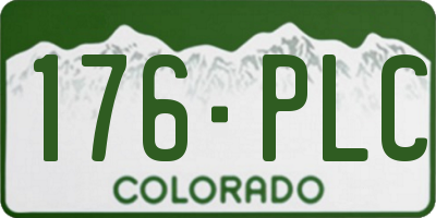 CO license plate 176PLC