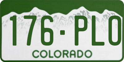CO license plate 176PLO